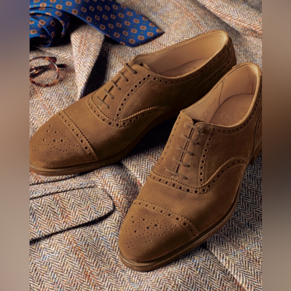 CROCKETT & JONES Made in England The Westminster‎ in Tobacco Suede Size 9 D